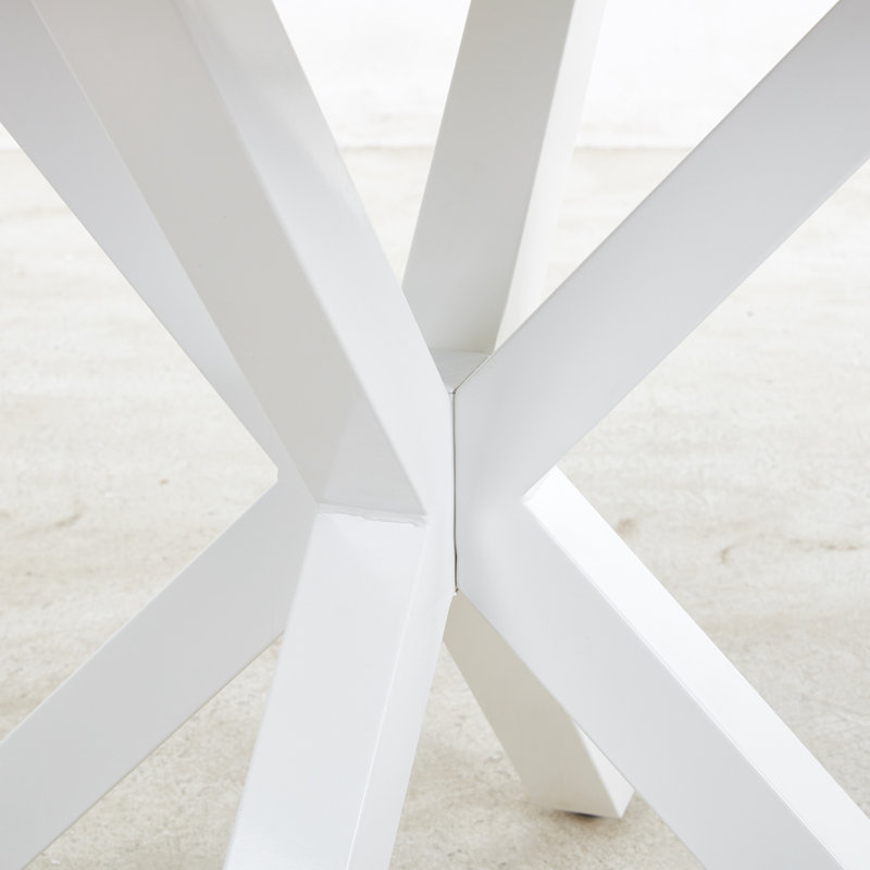 Table de salle à manger Mid-Century, Blanc, Marbre blanc