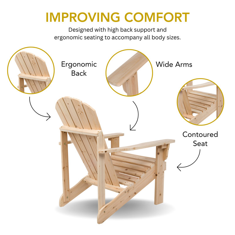 Brently Outdoor Adirondack Chair, Natural