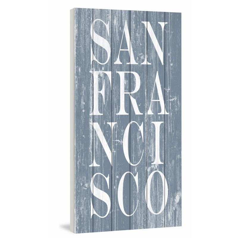 "SF Text", art textuel sur bois sans cadre, H 24 po x l 12 po x P 1,5 po