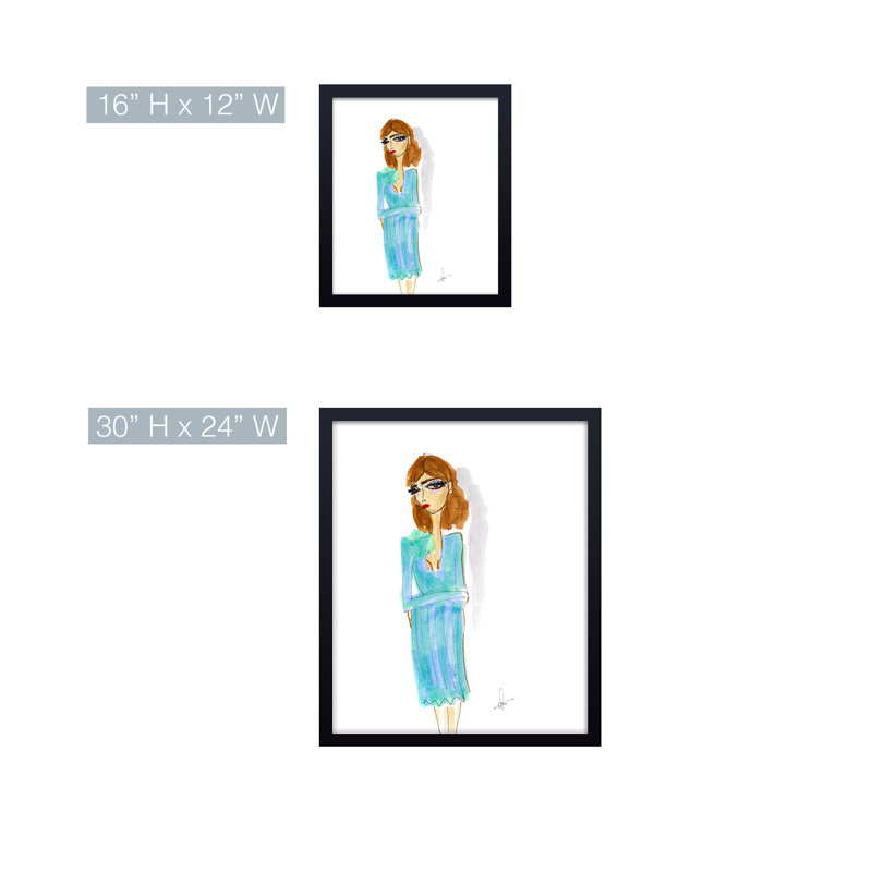 'The Actress' Framed Print Wall Art, 16" H x 12" W x 1" D