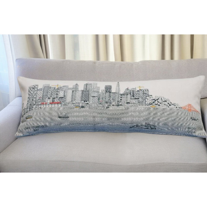 Coussin décoratif San Francisco, Crème, 14 po x 35 po