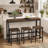 Modern Design Kitchen Dining Table,Pub Table,Long Dining Table Set With 3 Stools,Easy Assembly