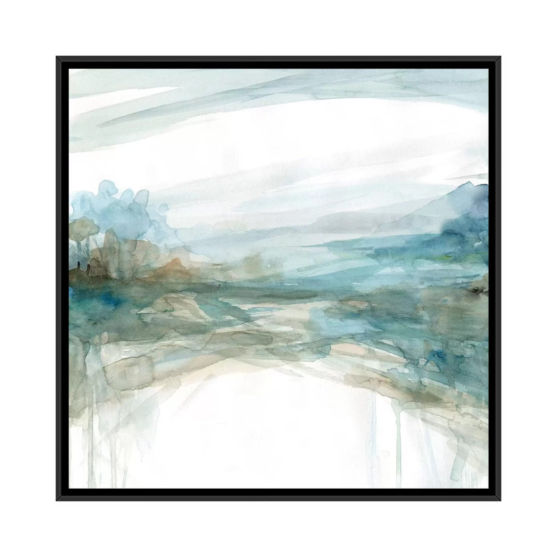 «Shimmering Treeline II» par Carol Robinson, reproduction d'art sur toile tendue, H 12 po x l 12 po x P 1,5 po, Cadre noir