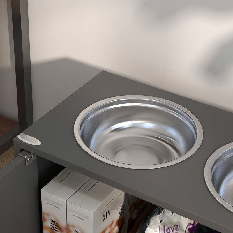 Bols à nourriture pour animaux 44L, gris