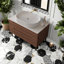 Meuble-lavabo moderne de 36 pouces avec lavabo intégré en céramique, autoportant ou mural réglable