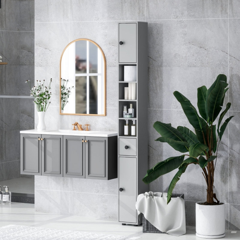 Particle Board Freestanding Bathroom Shelves, Grey