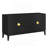 4-Door Sideboard Storage Cabinet For Living Room And Dining Room, Two Large Cabinets With Gold Handles And Adjustable Shelf, Black-986251158