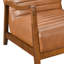Chaise d'appoint en similicuir brun, finition noyer, structure en bois d'hévéa massif avec rembourrage et structure en cuir
