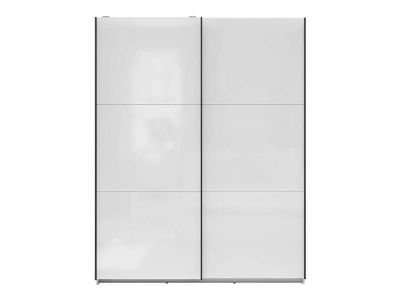 Beverlyn Manufactured Wood Wardrobe, 196cm H x 154cm W x 60cm D, White Gloss