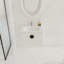 Lavabo de salle de bain mural, 24 po. Pour petites salles de bain, blanc brillant. Style moderne avec armoires à porte à fermeture en douceur. Bassin en céramique, exquis. Poignées en métal. Fabrication en contreplaqué, -. Assemblage-1411653126-1411653120