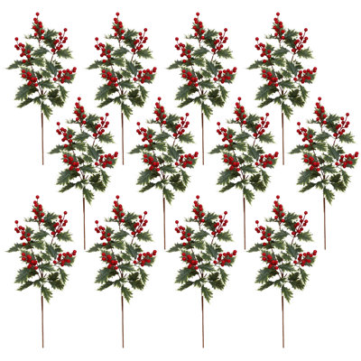 Holly Berry Pine Spray, 27.5 Inches