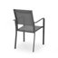 Chaise de salle à manger d'extérieur moderne en aluminium avec siège en filet (ensemble de 2), gris métal et gris foncé