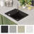 Vidaxl Granite Kitchen Sink Single Basin Black