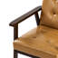 Chaise avec accoudoirs en cuir massif Mid-Century