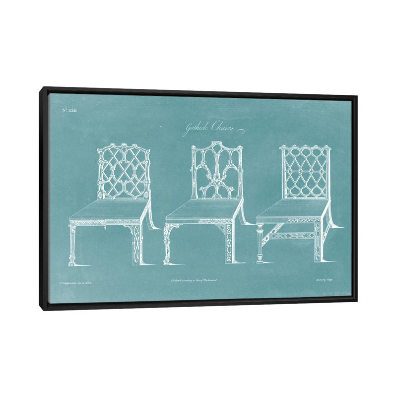 «Design for a Chair II», impression sur toile, H 40 po x l 60 po x P 1,5 po, Toile avec cadre noir, Pas de tapis
