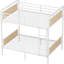 Lit superposé simple au dessus d'un lit simple en métal avec 3 marches, blanc, détachable et convertible, robuste, lit industriel blanc Idéal, chambres de garde-corps, surface lisse, rangement de 8,1 po, poids de 300 lb