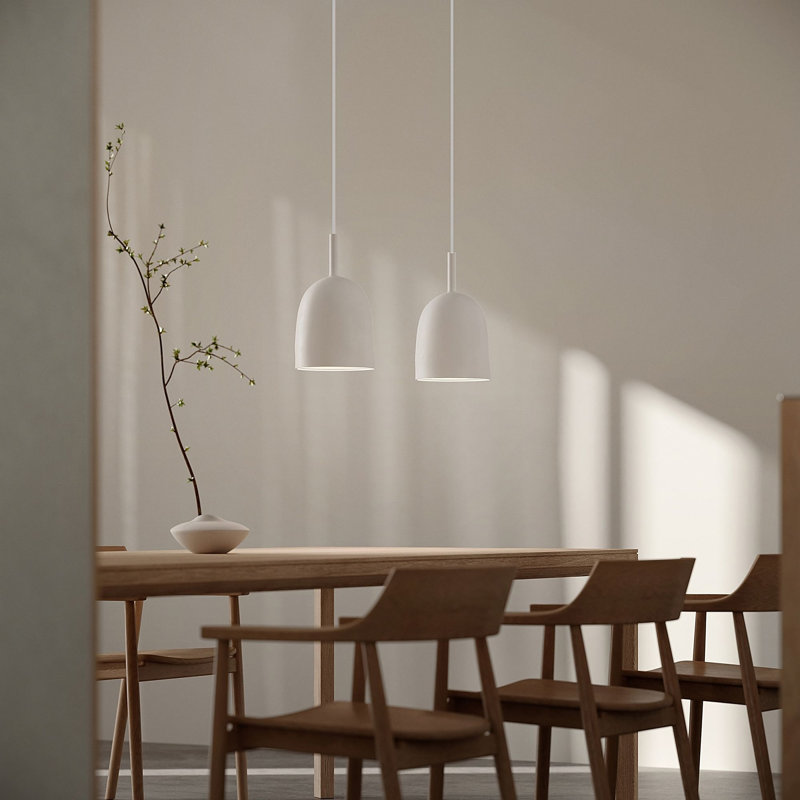 Vessel Pendant Light, Snow, White, 21.5'' H x 9'' W x 9'' D