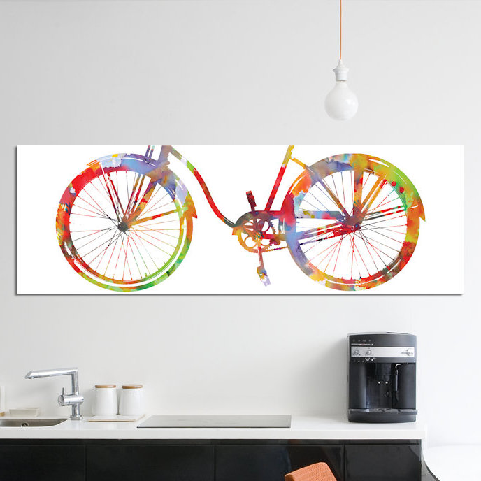 « vélo on i », impression sur toile, H 20 po x l 60 po x P 1,5 po