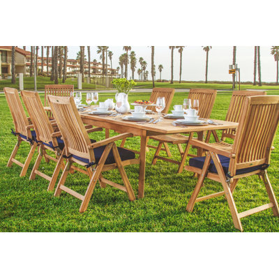 Ensemble repas 11 pièces teck luxueux Harlow