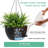 Large Self Watering Hanging Planters Set of 2 - Black Plastic Hanging Baskets with Removable Reservoir for Indoor Outdoor, Window, Balcony & Garden