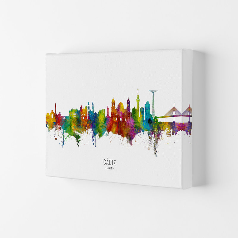 Cadiz Spain Skyline by Michael Tompsett - Print, 59.4cm H x 84cm W x 4cm D, Wrapped Canvas
