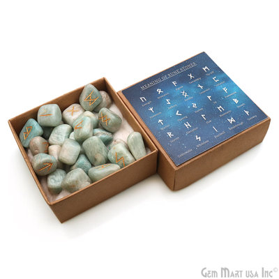 Carved Stone Accent Set, Zen Stone Décor, Amazonite Tumbled Gemtones, 25 Pcs