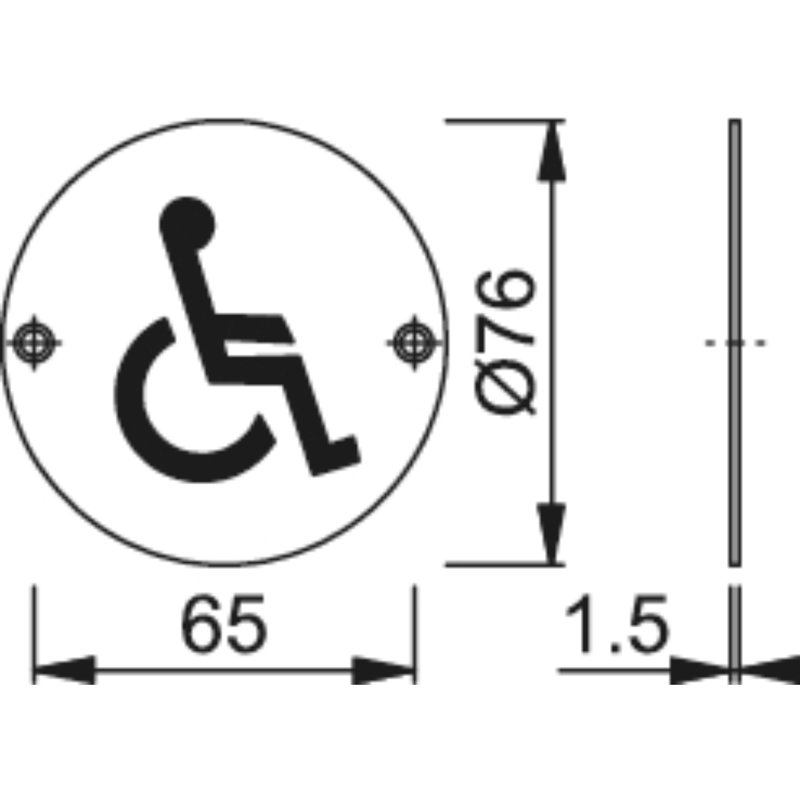 Amauris Disabled Sign, Satin Silver