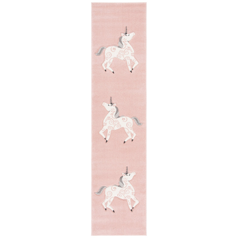 Pink/Ivory Area Rug, Runner 2'3" x 6'