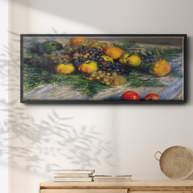 Nature morte encadrée sur toile par Claude Monet, H 8 po x l 20 po x P 1,5 po, Toile avec cadre flottant noir