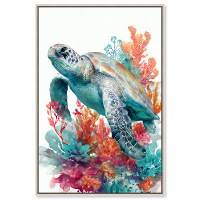 Marine Soul Framed Canvas Print Coastal Wall Decor by Art Remedy, Silver Frame, 16 x 24