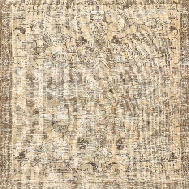 Tapis oriental brun / beige, Carré 7 pi