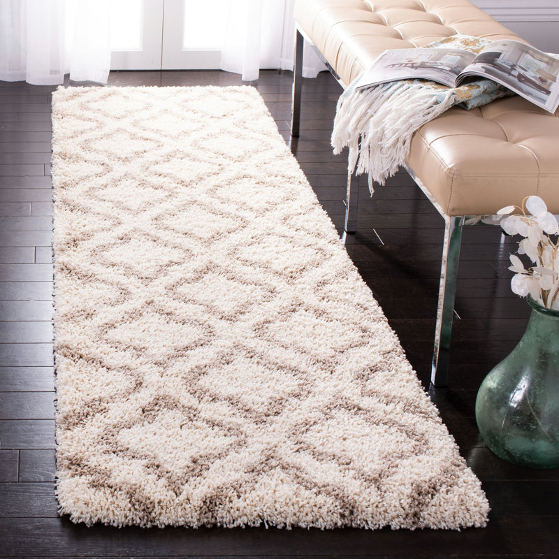Tapis à poils longs Darrold Hudson, Tapis de couloir 2 pi 3 po x 8 pi