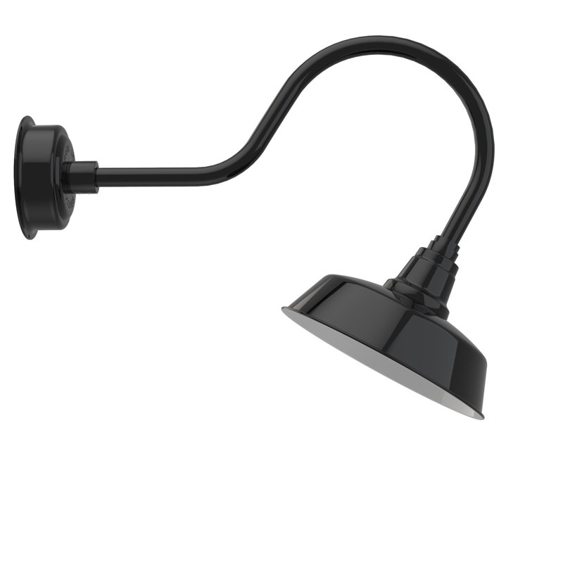 Luminaire de grange d’extérieur à del Vandervliet, H 8po x l 12 po x P 12 po, Noir