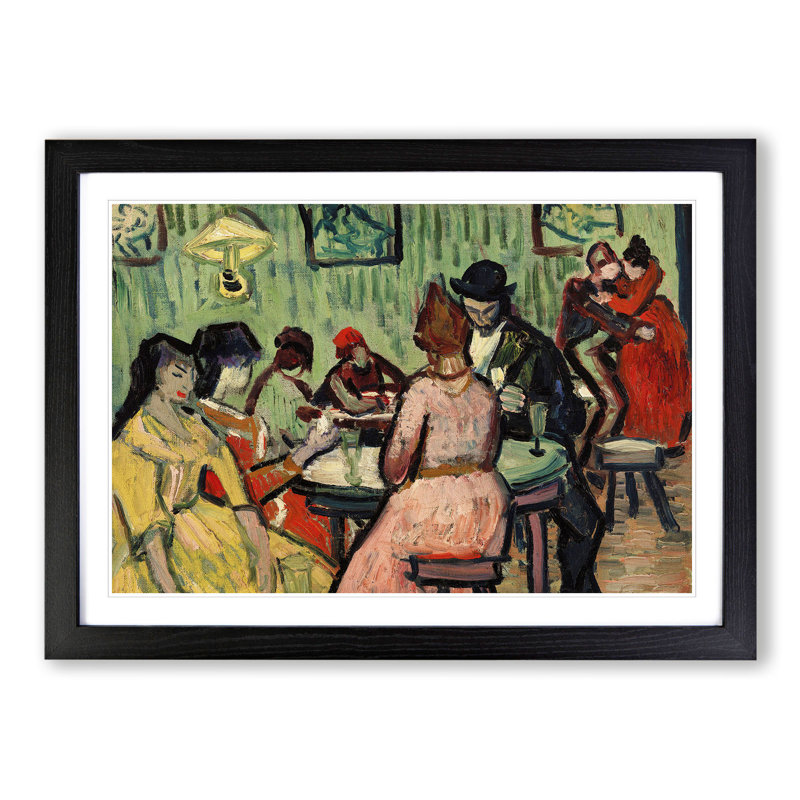 The Brothel by Vincent Van Gogh - Picture Frame Graphic Art, 48cm H x 65cm W x 2cm D, Black Framed