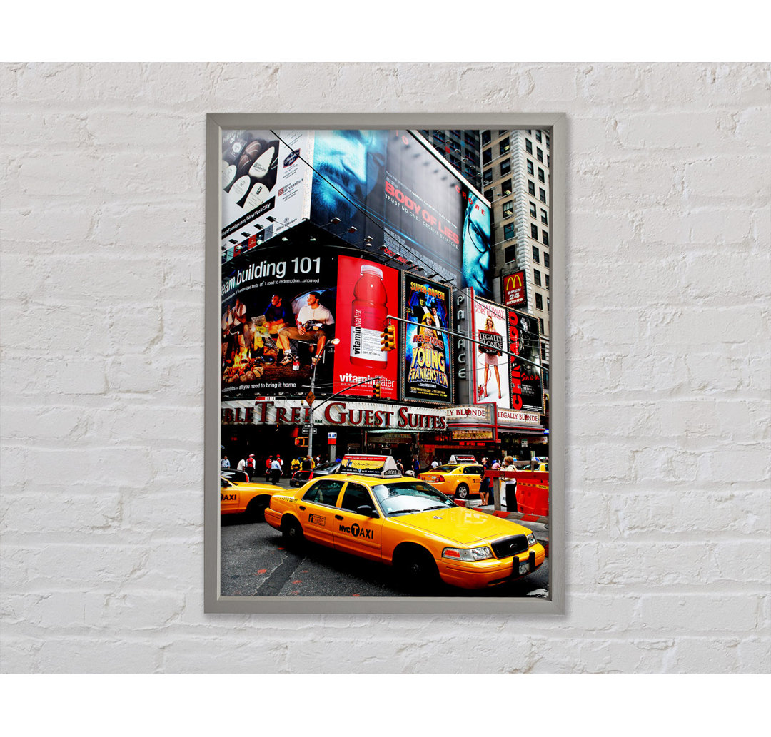 Broadway Cabs in New York - Einzelne Bilderrahmen Kunstdrucke auf Leinwand