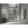 Elate Tall Sliding Shower Door, 75-1/2-In H X 56-1/4 - 59-5/8-In W, With Heavy 5/16-In Thick Crystal Clear Glass With Rectangular Grille Pattern
