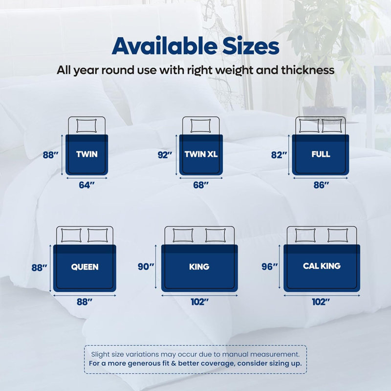 Édredon toutes saisons édredon en duvet synthétique avec surpiqûres en angle, Blanc, Édredon très grand