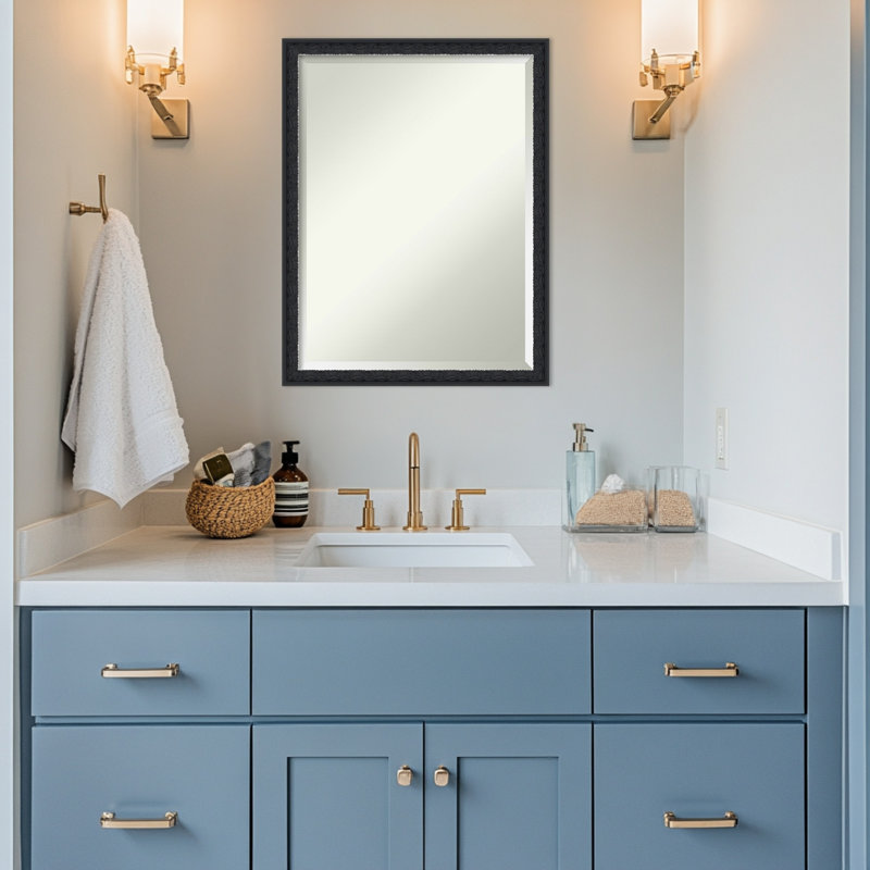 Miroir mural de salle de bain Bethany, 26 po x 20 po, Noir