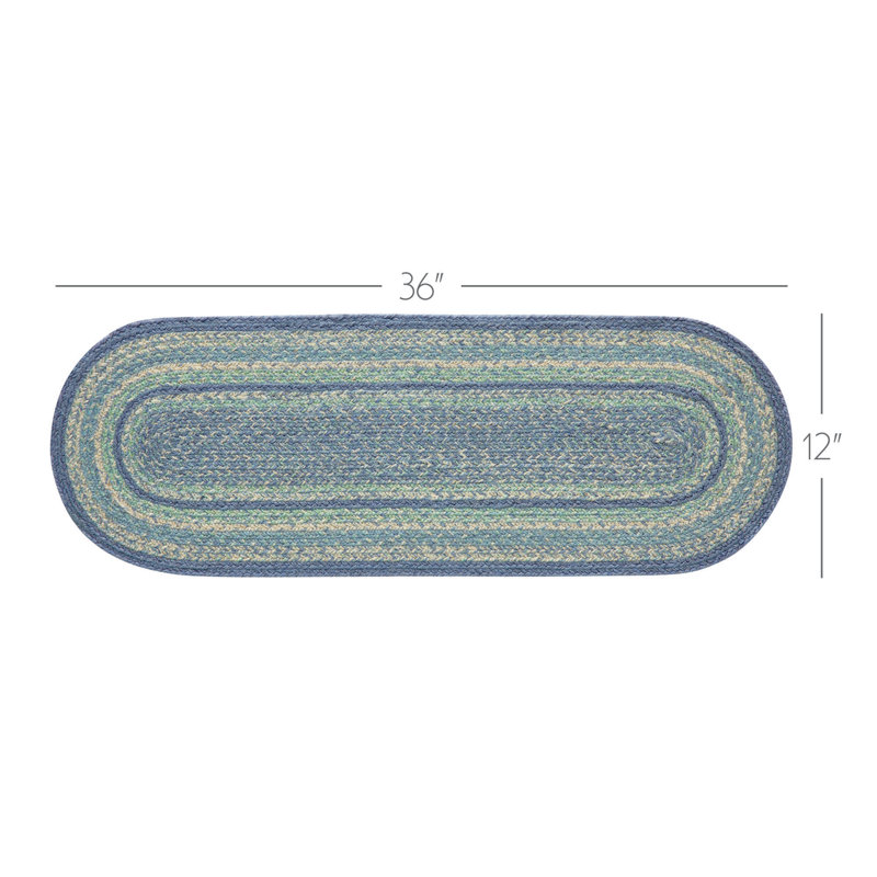 Tapis de couloir Milja, Bleu, L 36 po x l 12 po