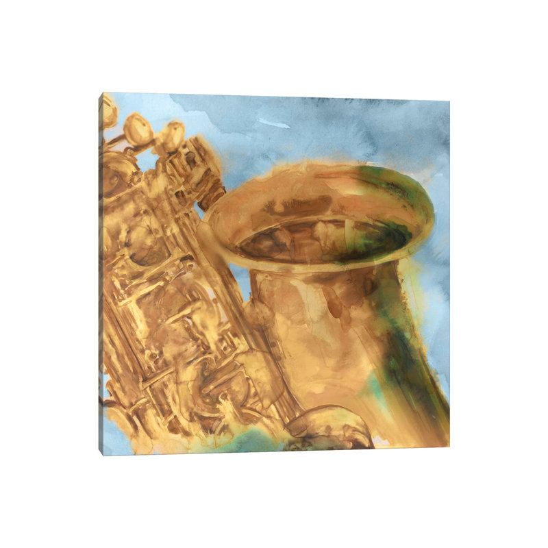 Musical Sax by Eva Watts - Wrapped Canvas Gallery-Wrapped Canvas Giclée, 30.48cm H x 30.48cm W