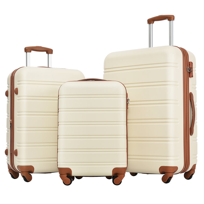Ensemble de 3 valises rigides avec verrou TSA et conception extensible