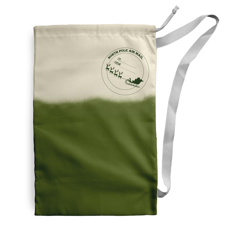 Sac de père Noël Dip-Dye, H 36 po x l 28 po, Vert fougère