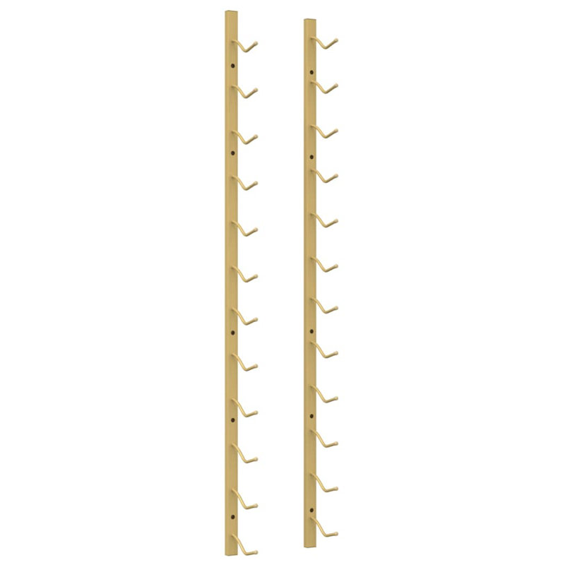 Jerald Wall Mounted Wine Bottle Rack, Gold