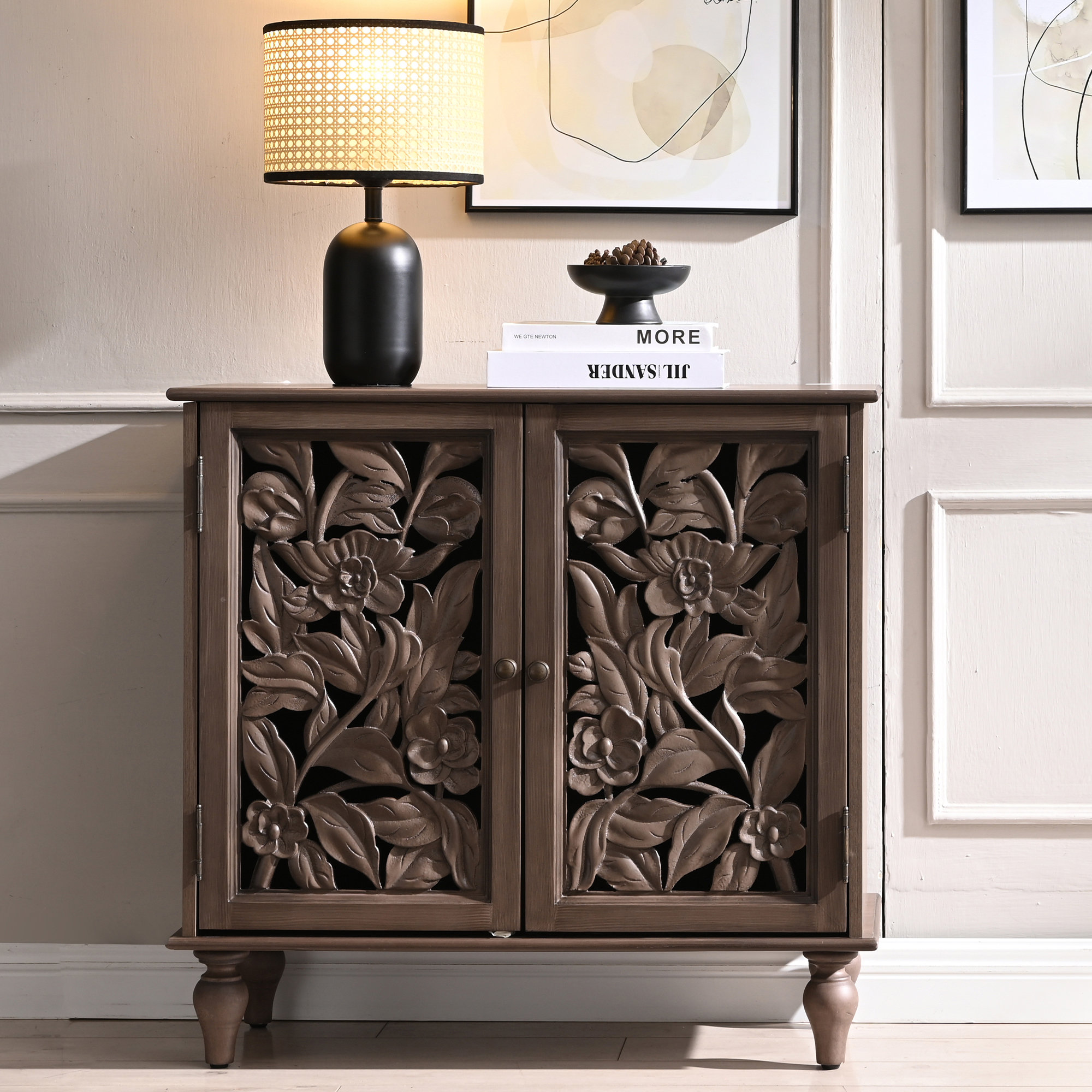 Charlton Home® Jasperine 31.5‘’ W Hollow Carved Sideboard & Reviews | Wayfair