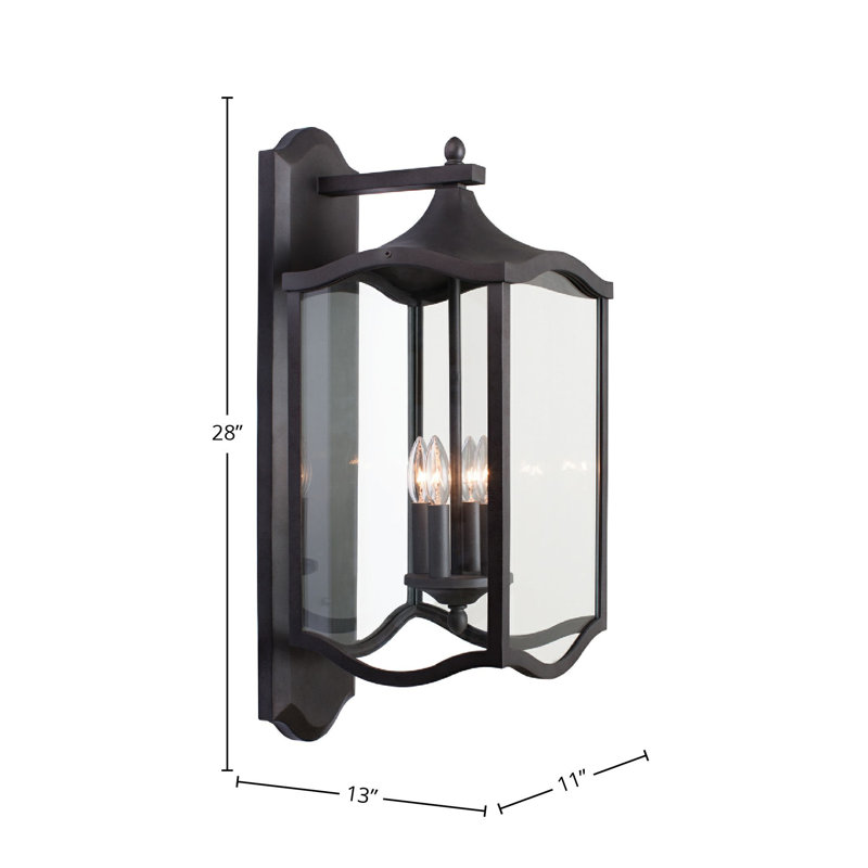 Applique murale d'extérieur en fer vieilli 4 LT Lakewood Kalco