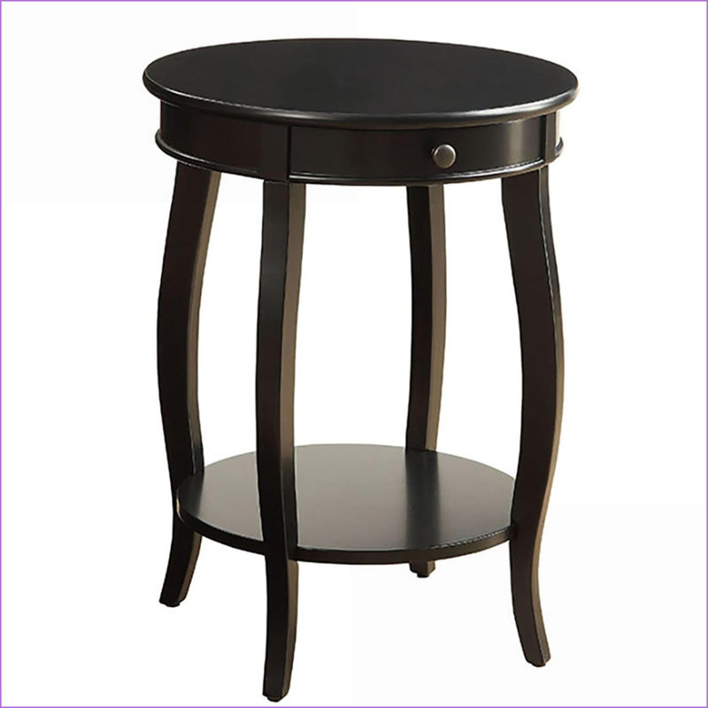 Table basse noire avec 1 tiroir & amp; Tablette de rangement, peu encombrante Polyvalent pour le salon