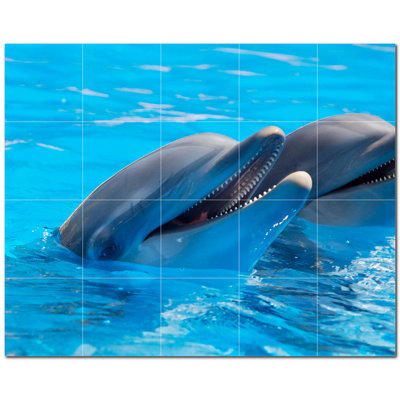 Murale décorative en céramique 6 "x 6" Dolphin Photo