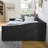Daybed With Drawers Upholstered Tufted Sofa Bed,,With Button On Back And Copper Nail On Waved Shape Arms-1950825829