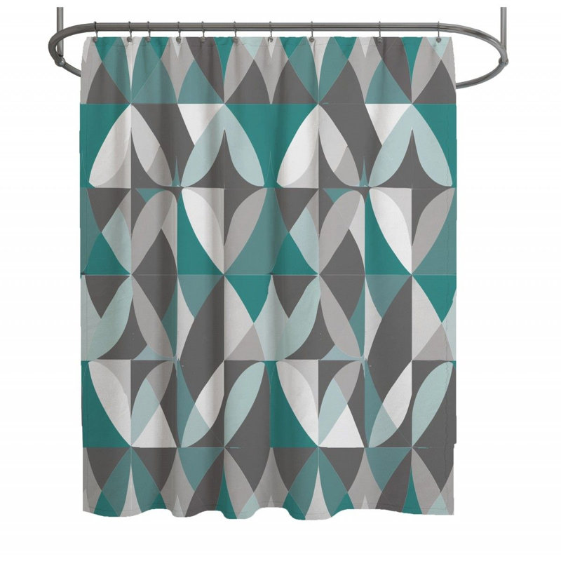 Rideau de douche optique - décoration de salle de bain, H 73 po x l 70 po