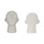 Modern Textured Face Bookends - Decorative Sculptural Resin Book Ends for Bookshelf, Desk Styling, or Home Decor - Set of 2, 9", White